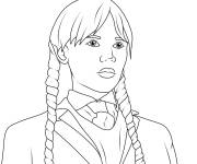 Coloriage Le fille Mercredi Addams