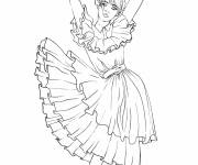 Coloriage Le sc&egrave;ne de danse Mercredi Addams