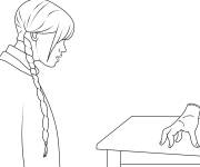 Coloriage et dessins gratuit Les aventures de Mercredi Addams et Chose à imprimer