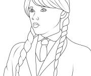 Coloriage Mercredi Addams &agrave; l'air froide