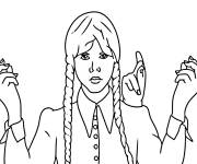 Coloriage Mercredi Addams au crayon
