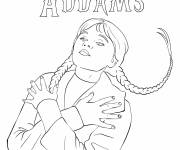 Coloriage Mercredi Addams croisant les bras