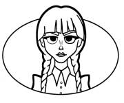 Coloriage et dessins gratuit Mercredi Addams en &eacute;moji à imprimer