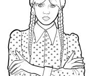 Coloriage Mercredi Addams en jupe classique