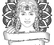 Coloriage Mercredi Addams en mandala