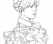 Coloriage Mercredi Addams en robe magnifique