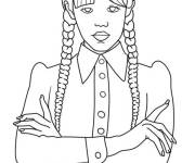 Coloriage et dessins gratuit Mercredi Addams en Tenue gothique à imprimer