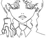 Coloriage Mercredi Addams en trait