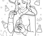 Coloriage Mercredi Addams et la potion magique