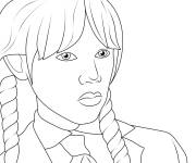 Coloriage Mercredi Addams imprimable