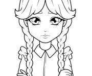 Coloriage Mercredi Addams Petite section