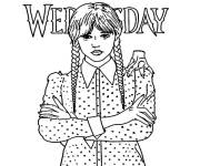 Coloriage Mercredi Addams Ps