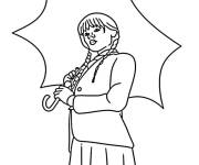 Coloriage et dessins gratuit Mercredi Addams simple à imprimer