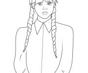Coloriage Mercredi Addams sombre