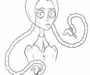 Coloriage Mercredi Addams style film d'animation