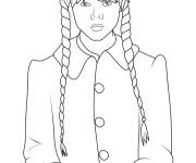 Coloriage Pose de Mercredi Addams