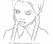 Coloriage Silhouette de Mercredi Addams