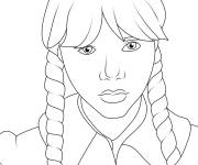 Coloriage Wednesday Addams de Netflix