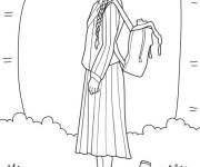 Coloriage et dessins gratuit Wednesday Addams et son ami dans la foret à imprimer