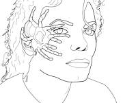Coloriage Araign&eacute;e sur la tete de Michael Jackson