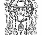 Coloriage Attrape-r&ecirc;ves de Michael Jackson