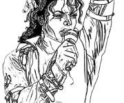 Coloriage Chanteur de Pop Michael Jackson