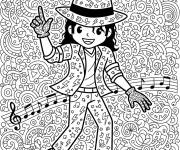 Coloriage Chibi michael jackson anti-stress
