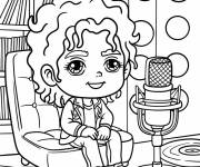 Coloriage Chibi Michael Jackson en chantant