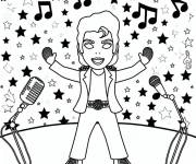 Coloriage concert de Michael Jackson de cartoon