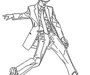 Coloriage Danse de Michael Jackson antigravit&eacute;