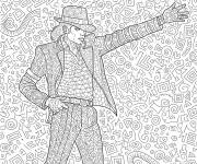 Coloriage Danse de Micheal Jakson &agrave; motif zentangle