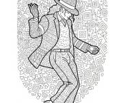 Coloriage Danse de Micheal Jakson zentangle