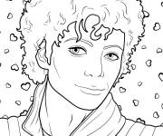 Coloriage Gros plan de Michael Jackson souriant