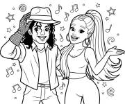 Coloriage Illustration de Michael et ariana grande