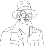 Coloriage Illustration de Michael Jackson