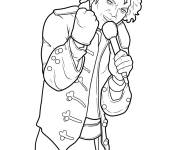 Coloriage Illustration facile du chant de Michael Jackson