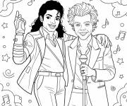 Coloriage Image de michael jakson et harry styles