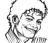 Coloriage Jeune Michael Jackson en souriant