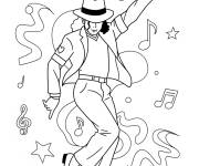 Coloriage La danse micheal jakson le roi de Pop