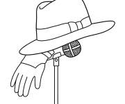Coloriage Le chapeau et les gants de Michael Jackson