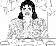 Coloriage Le d&icirc;ner de Micheal Jakson