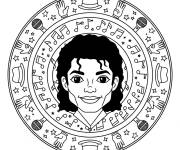 Coloriage le mandala de michael jackson pour enfants