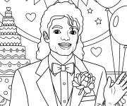 Coloriage le mariage de Micheal Jakson