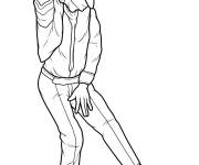 Coloriage Le mouvement de danse de Michael Jackson Crotch grab