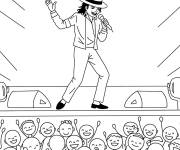 Coloriage Le spectacle fou en performance de Michael Jackson