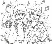 Coloriage Les deux artistes michael Jakson et bruno mars