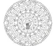 Coloriage Mandala de michael jackson facile