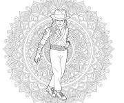 Coloriage Mandala Michael Jackson