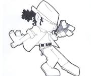 Coloriage et dessins gratuit Marche lunaire de Michael Jackson à imprimer