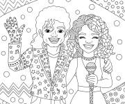 Coloriage michael avec rihanna
